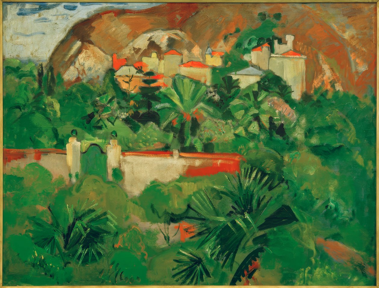 Italiensk landskap med port, Levanto av Oskar Moll