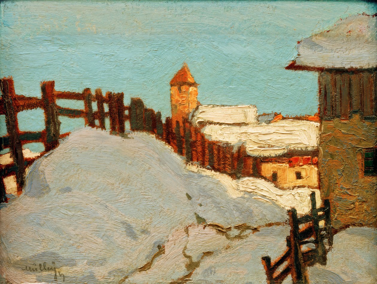Dorf im vinter av Oskar Mulley