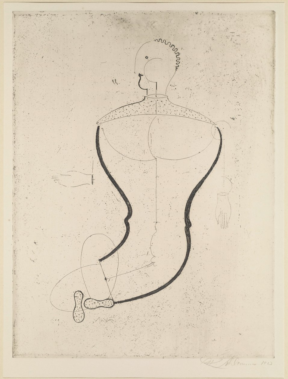 Abstrakt figur til venstre, 1923. av Oskar Schlemmer
