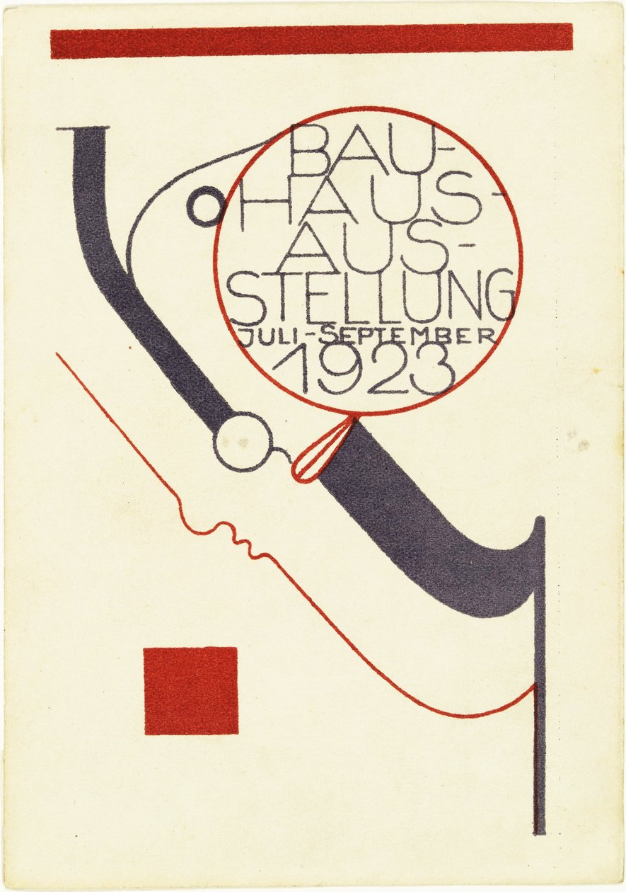Bauhaus utstilling. Postkort, 1923. av Oskar Schlemmer