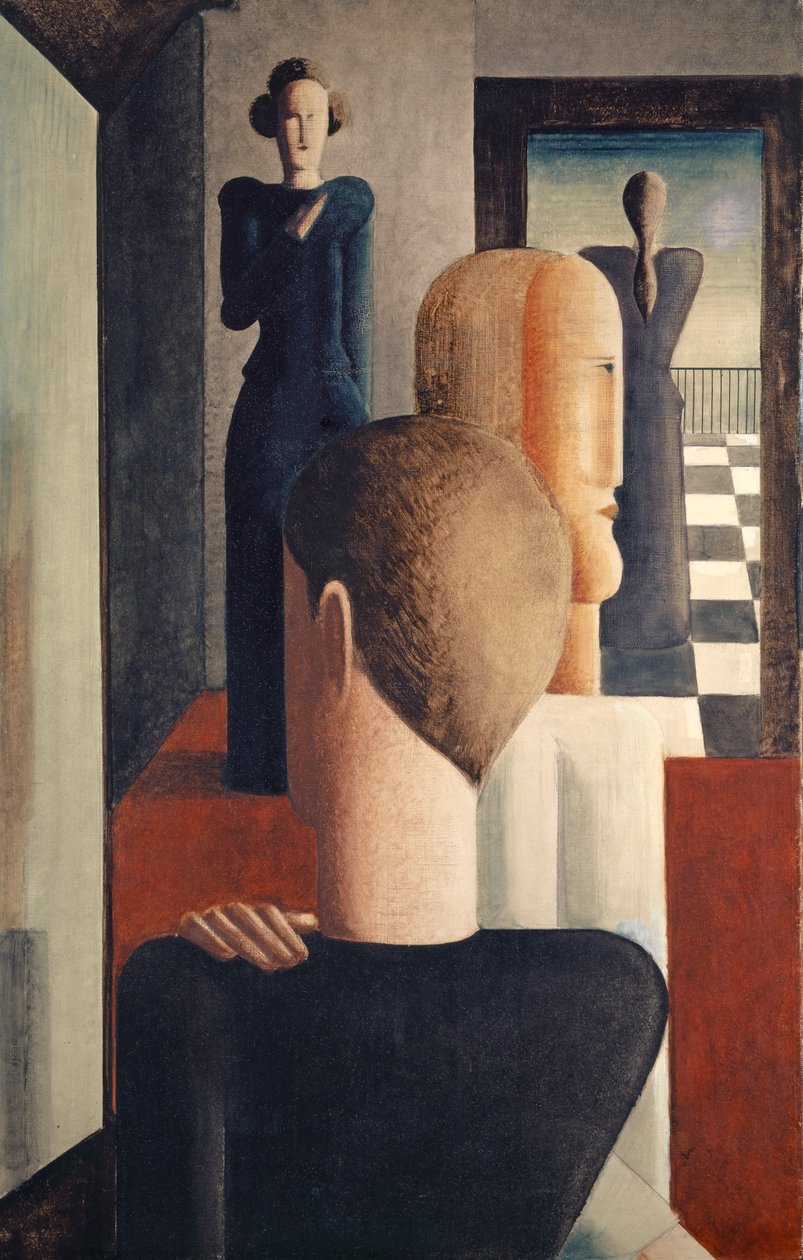 Interiør med fem figurer, romersk av Oskar Schlemmer