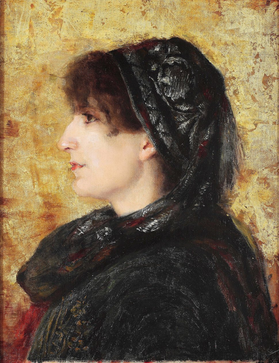 Portrett av Naile Hanim - Maleri av Osman Hamdi Bey (1842-1910) - 1910 - Olje på lerret - 52x41 - Sakip Sabanci-museet, Istanbul av Osman Hamdi Bey
