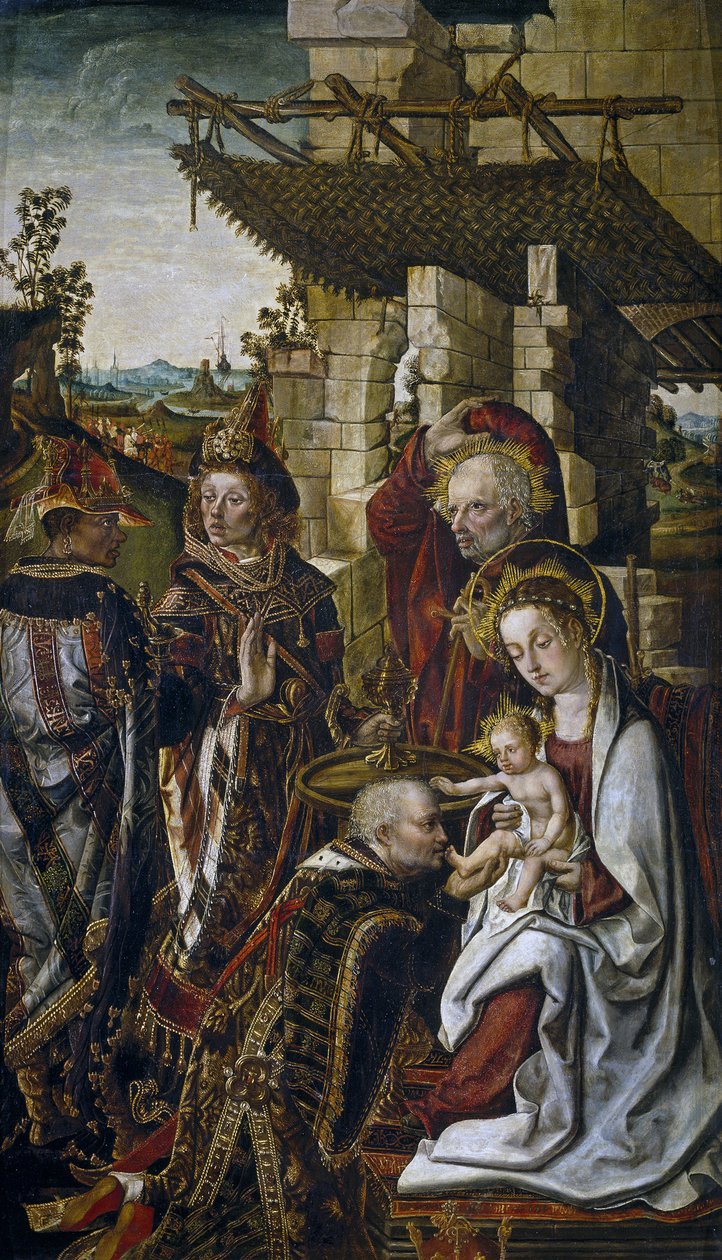 Tilbedelsen av magiene, ca. 1490-1499 av Osona