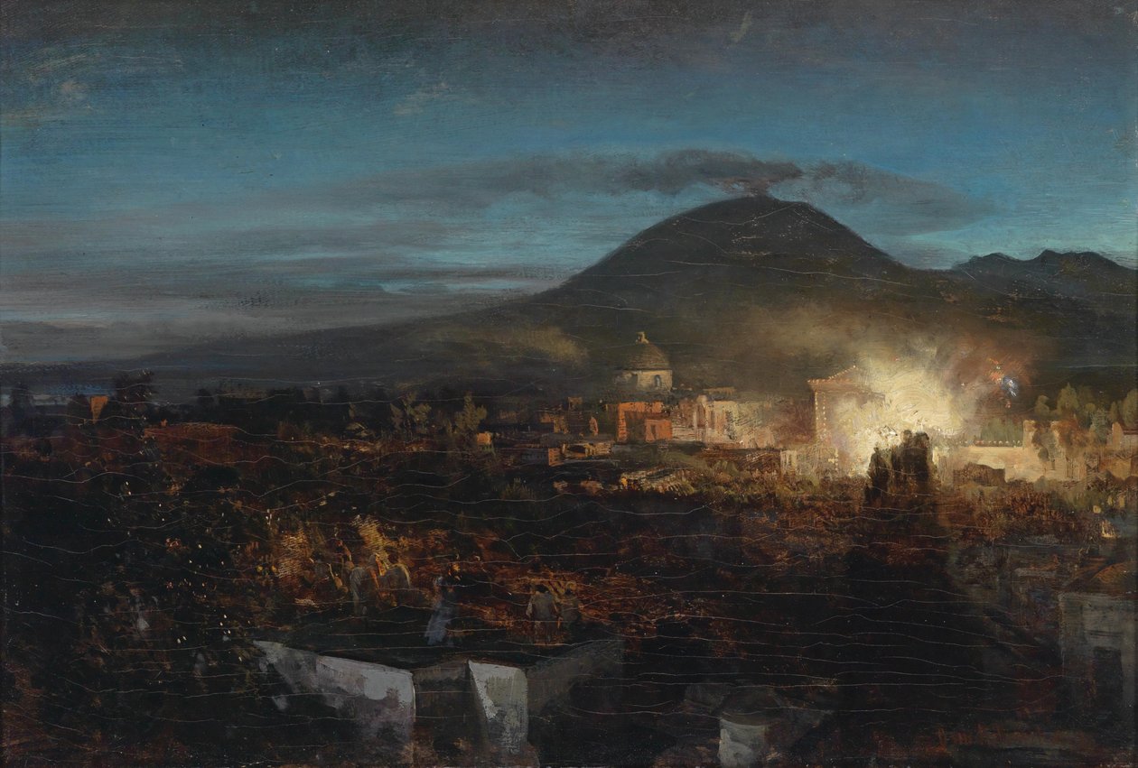 Fyrverkeri i Torre dell Annunziata nær Napoli av Oswald Achenbach