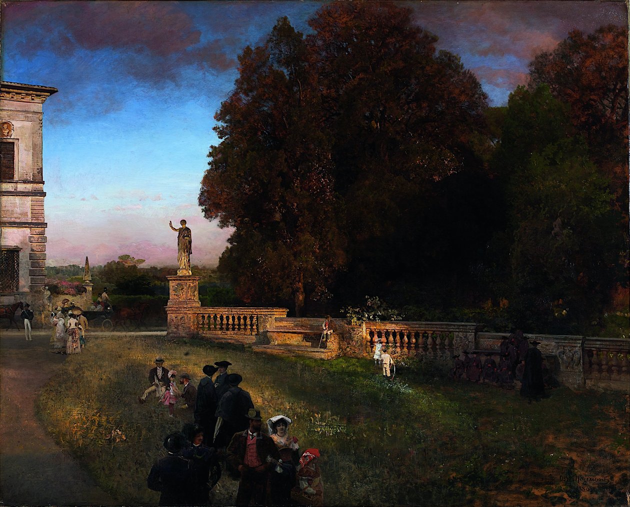 I parken til Villa Borghese av Oswald Achenbach