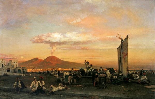 Quayside i Napoli, 1859 av Oswald Achenbach