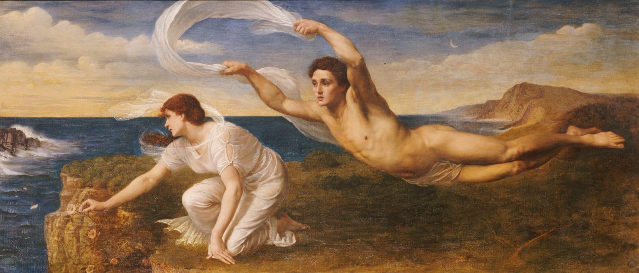 Boreas og Orithyia, ca. 1879 (olje på lerret) av Oswald von Glehn