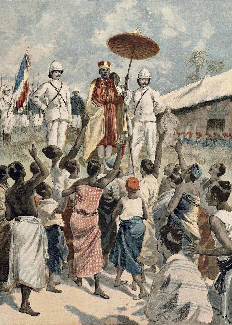 Proklamasjon av den nye kongen av Dahomey, fra 