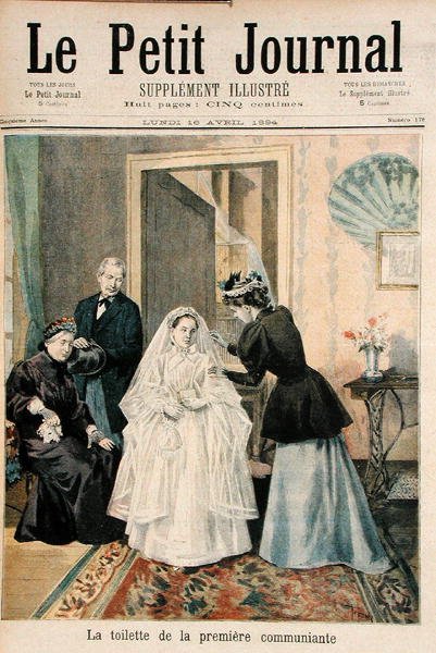 The First Communicant, illustrasjon fra Le Petit Journal, 16. april 1894 av Oswaldo Tofani