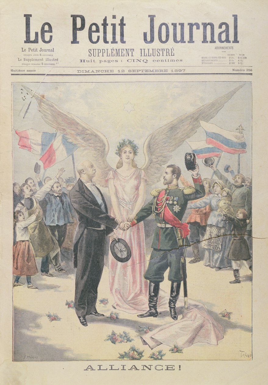 Den fransk-russiske alliansen, forside av 'Le Petit Journal', 12. september, 1897 av Oswaldo Tofani