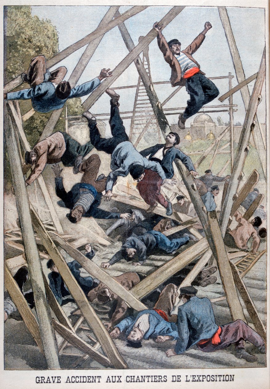 En alvorlig ulykke på byggeplassen for Exposition Universelle, Paris, 1900, 1899 av Oswaldo Tofani