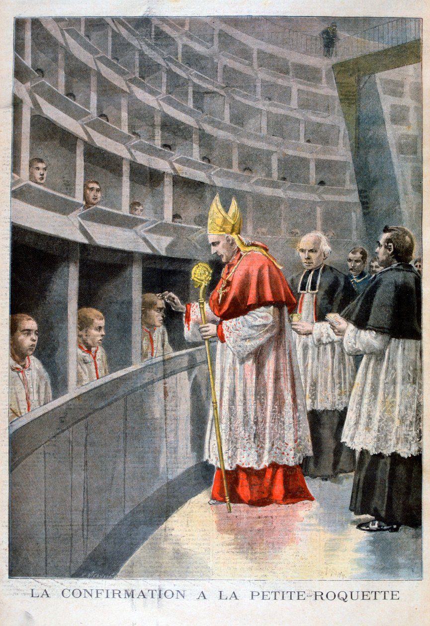 Konfirmasjon ved fengselet de petite roquette for barn, Paris, 1896 av Oswaldo Tofani