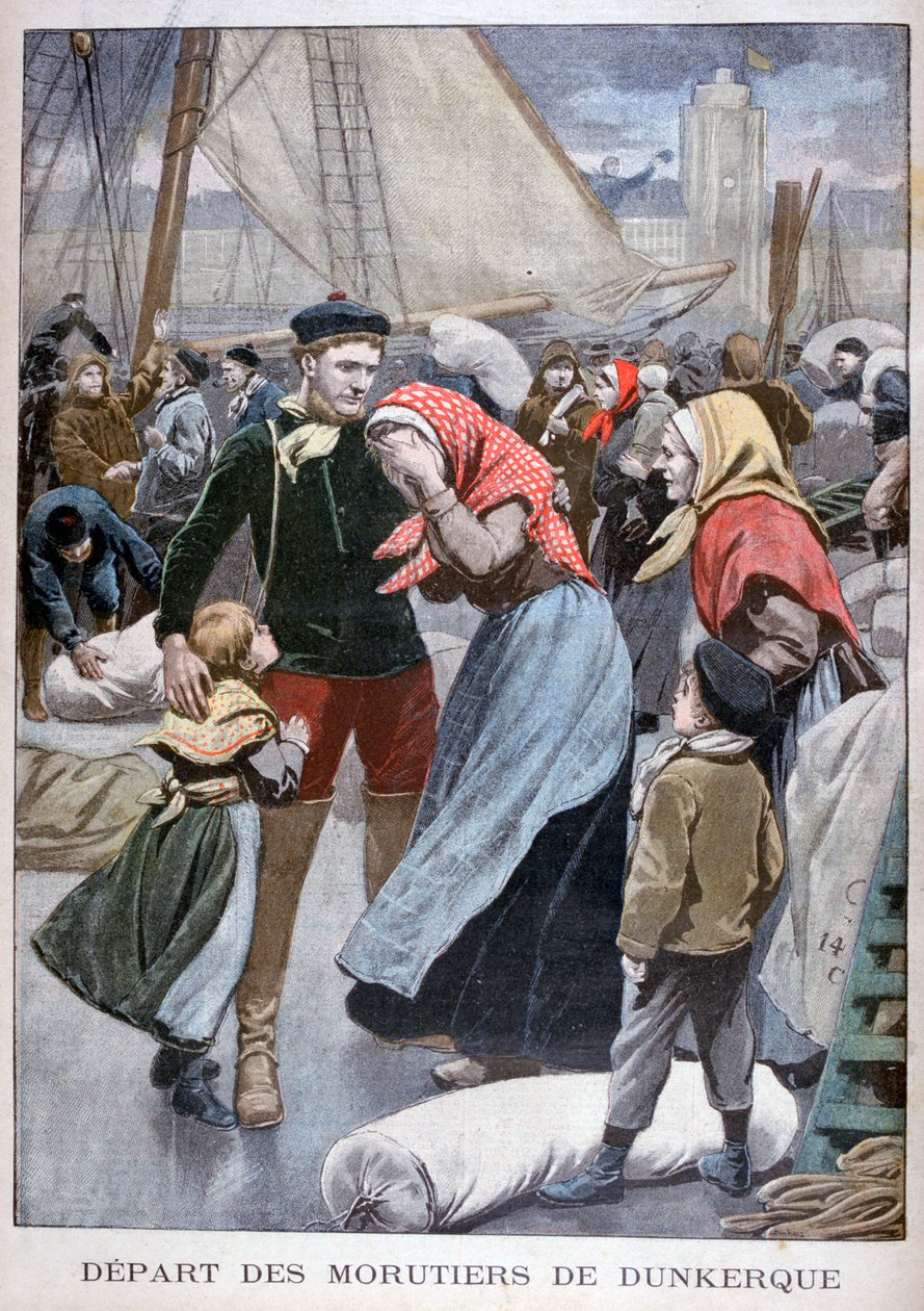Torskebåtenes avgang fra Dunkirk, 1900 av Oswaldo Tofani