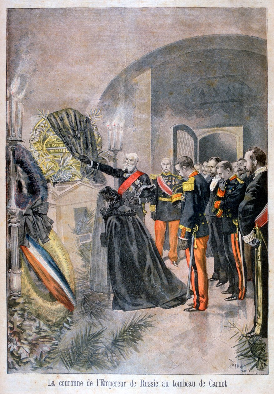 Keiser av Russland ved graven til Cornot, 1896 av Oswaldo Tofani