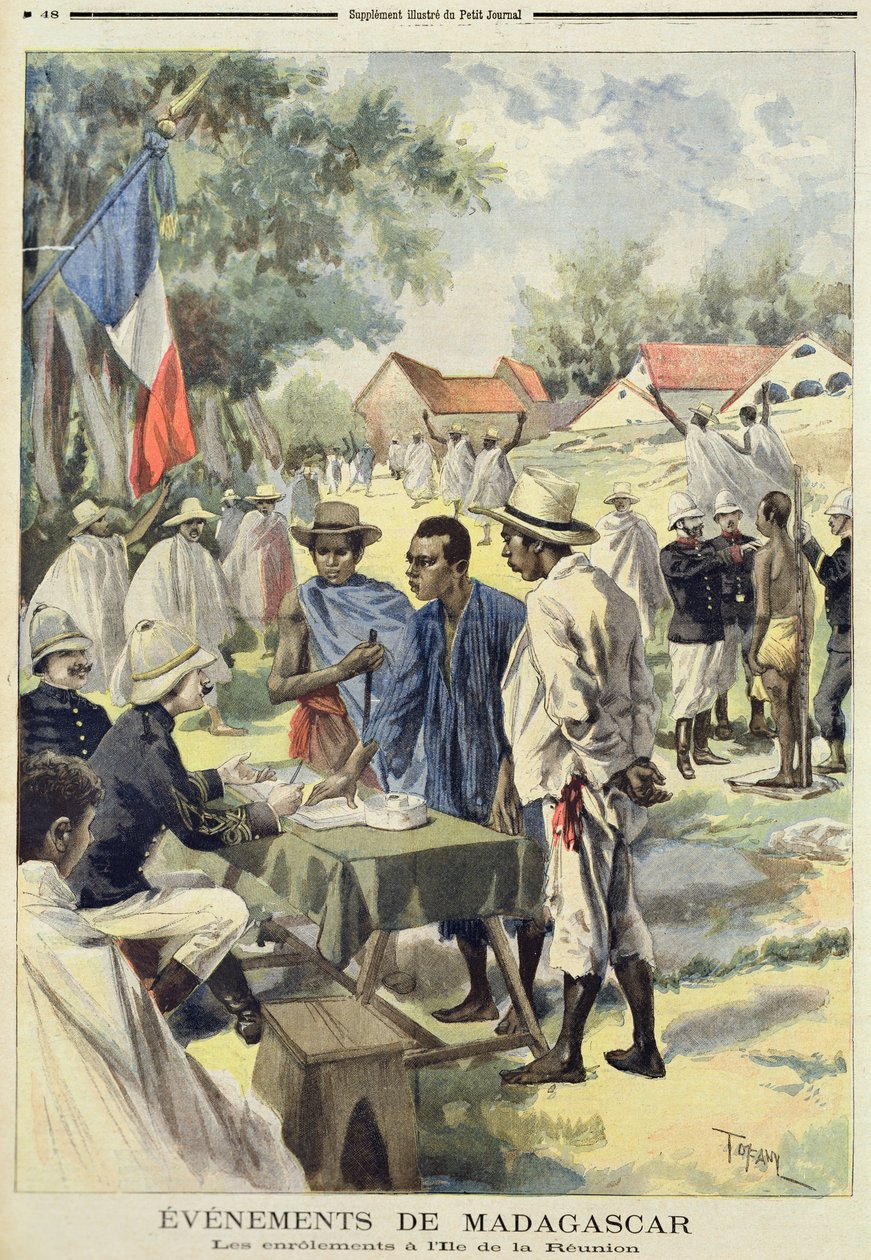 Verve innfødte på øya La Reunion, fra Le Petit Journal, 10. februar 1895 av Oswaldo Tofani