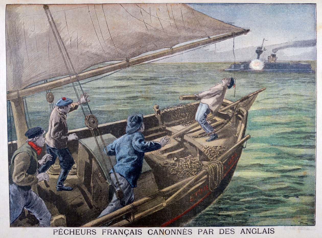 Franske fiskere skjøt på av britene, 1899 av Oswaldo Tofani
