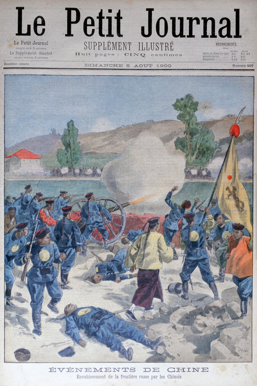 Invasjon av den russiske grensen av kineserne, 1900 av Oswaldo Tofani