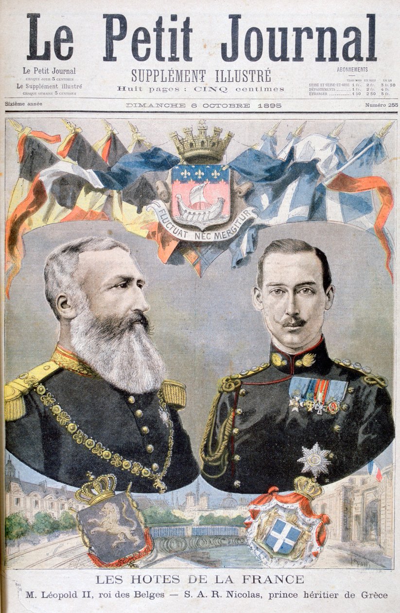 Kong Leopold II av Belgia og prins Nicholas av Hellas og Danmark, 1895. av Oswaldo Tofani