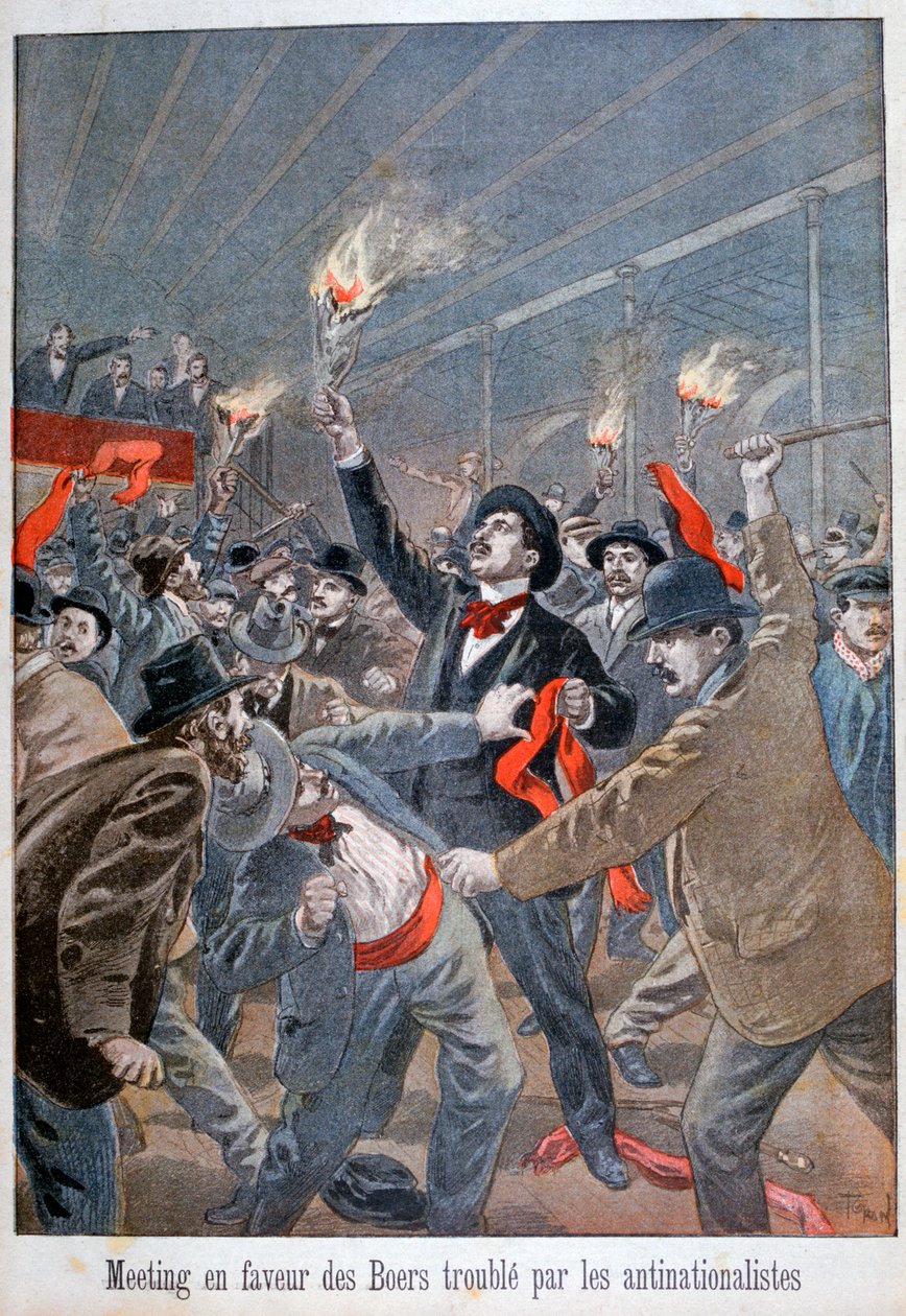 Møte til fordel for boere forstyrret av anti-nasjonalistene, 1900 av Oswaldo Tofani
