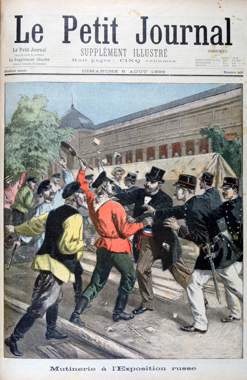 Mytteri ved den russiske paviljongen for Exposition Universelle, 1900, 1899 av Oswaldo Tofani