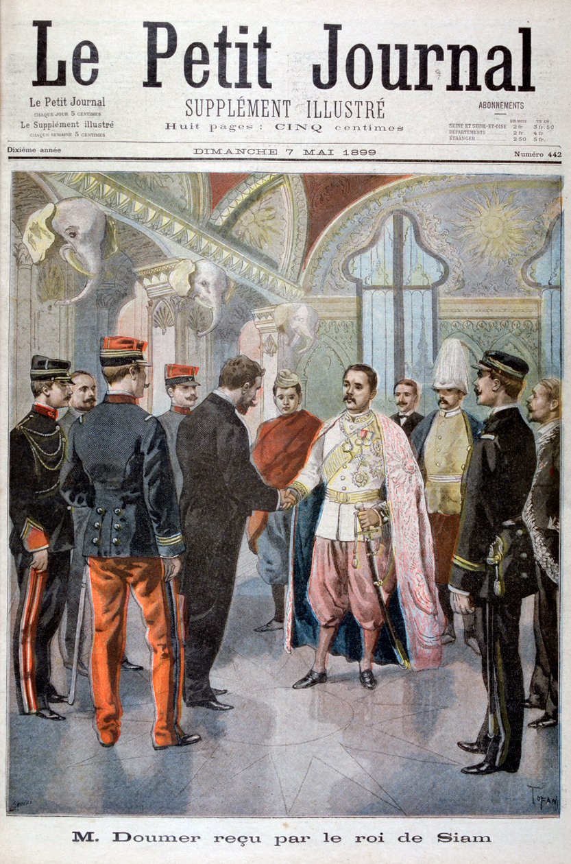Paul Doumer, generalguvernør i Indokina, mottatt av kongen av Siam i Bangkok, 1899 av Oswaldo Tofani