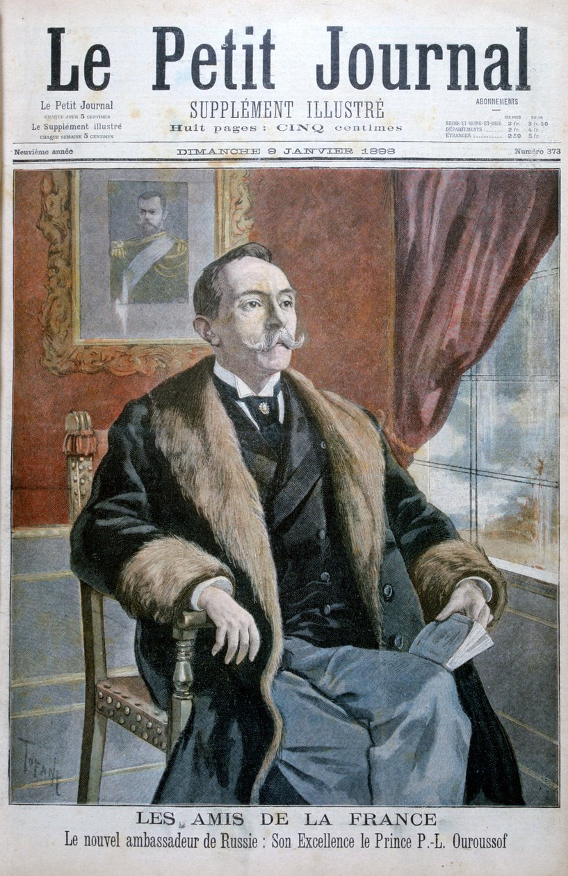 Prins PL Ouroussof, Russlands nye ambassadør, 1898 av Oswaldo Tofani