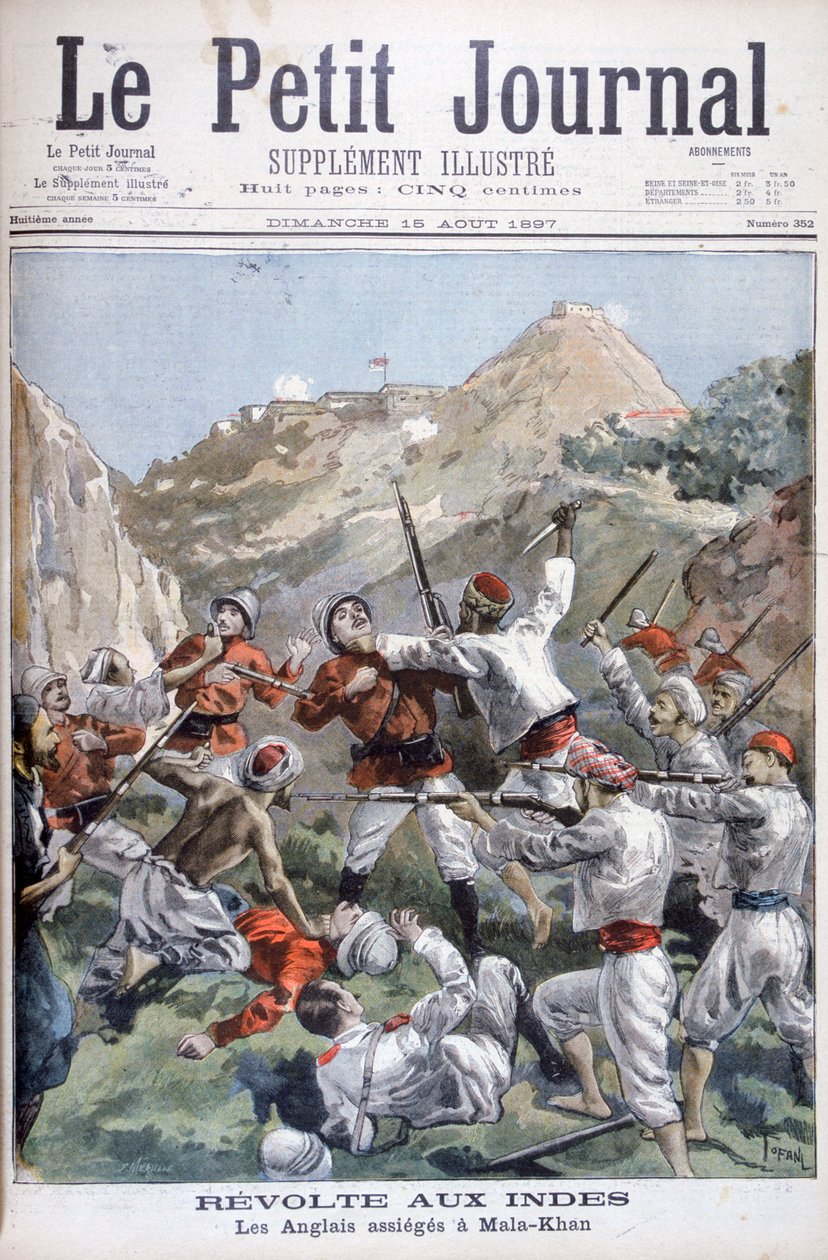 Opprør på Nordvestgrensen, britene beleiret ved Malakand, India, 1897 av Oswaldo Tofani