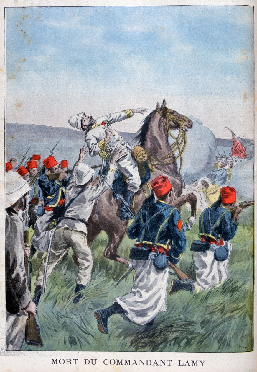 Kommandant Lamys død, slaget ved Kousséri, 22. april 1900. av Oswaldo Tofani