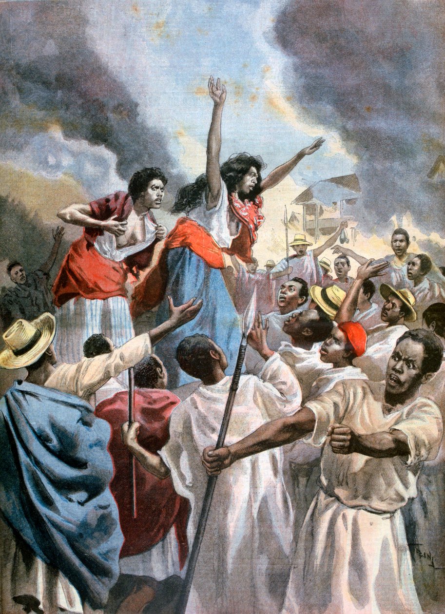 De kongelige prinsessene forkynte den hellige krigen på Madagaskar, 1894 av Oswaldo Tofani