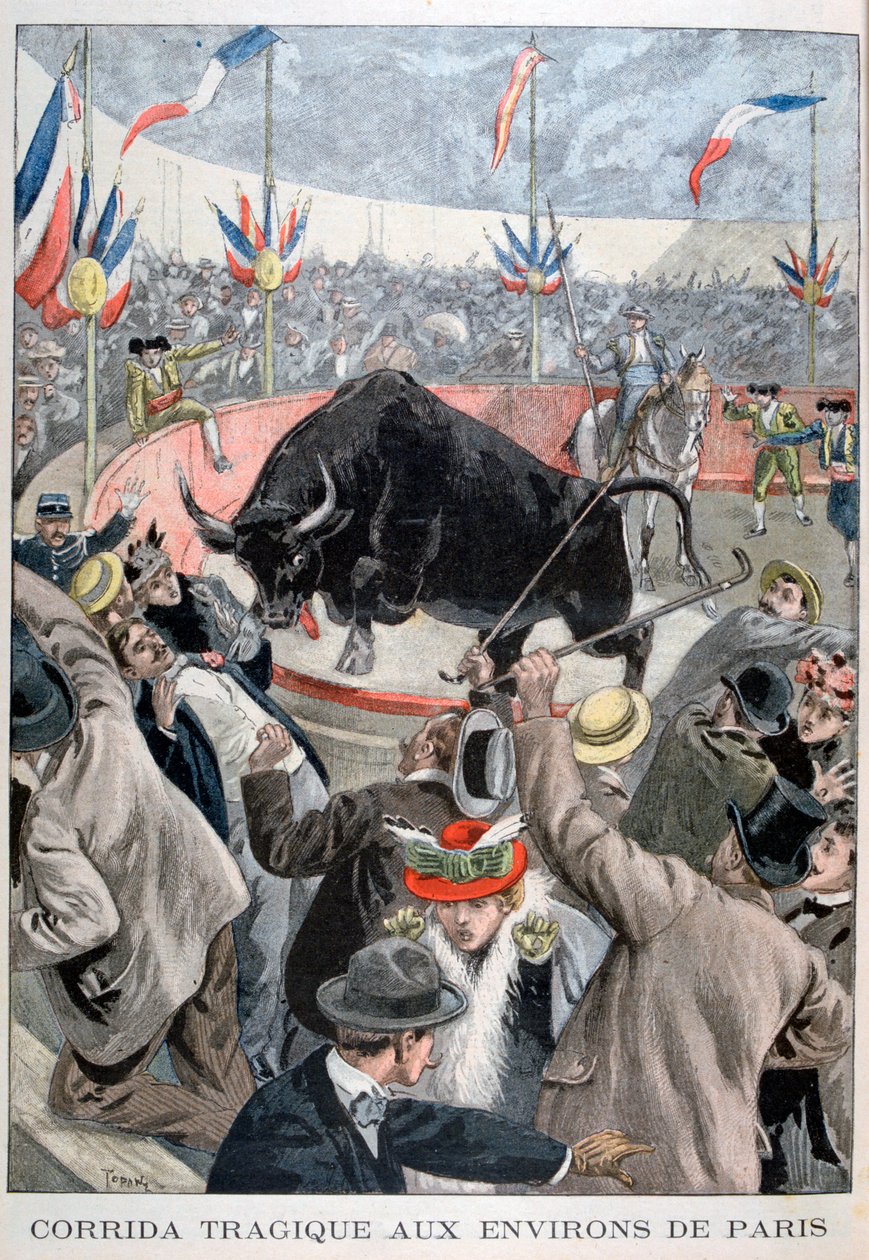 Tragisk tyrefektingsulykke rundt Paris, 1899 av Oswaldo Tofani