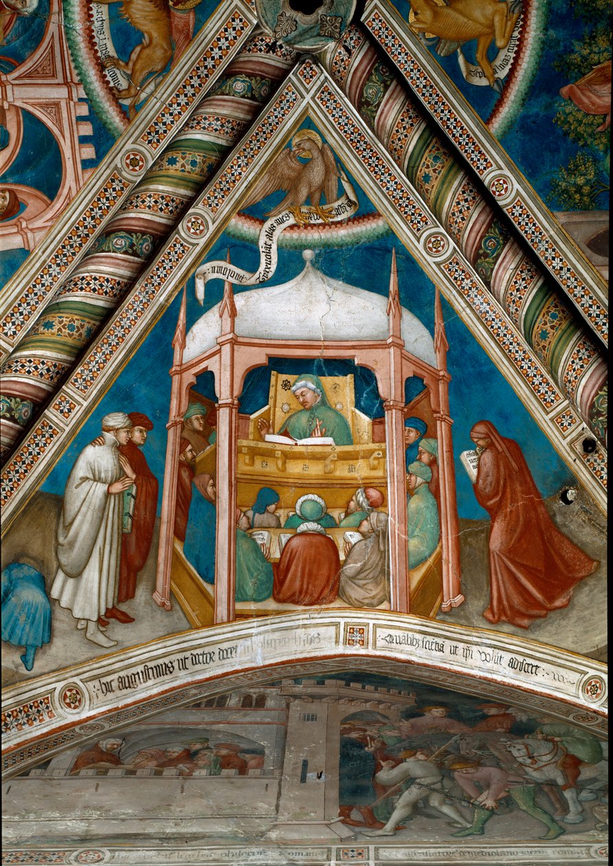 Saint Augustine underviste i retorikk i Kartago. (Fresco av Ottaviano Nelli