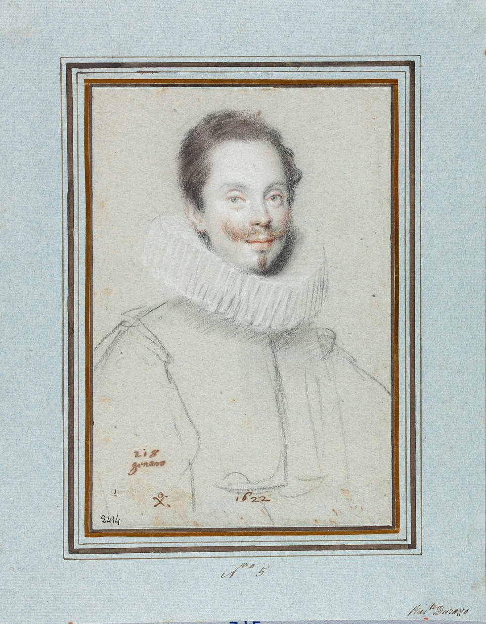 Portrett av markisen Paris Pinelli (1600-tallet) Tegning av Ottavio Leoni (1578-1630) Genes fra 1600-tallet, Musei di Strada Nuova, Fondo Disegni, inv 2414 av Ottavio Mario Leoni