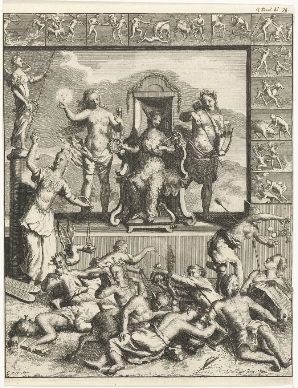 Tolv Arbeider av Hercules Allegorisk representasjon av Ottmar Elliger (II)
