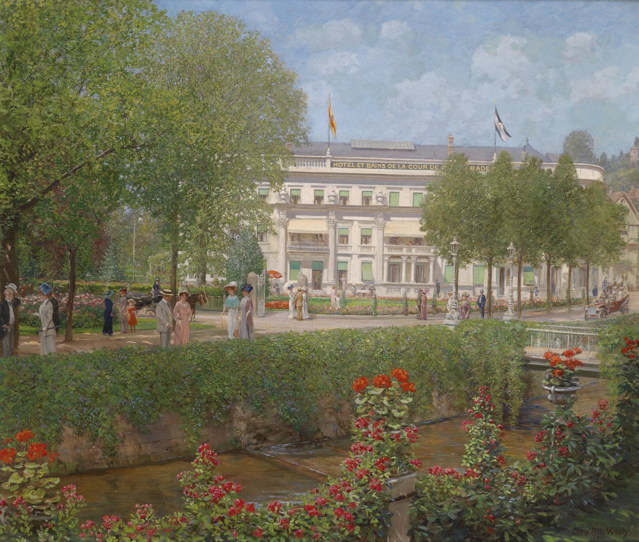 Utsikt over spahotellet i Baden-Baden av Otto Albert Koch