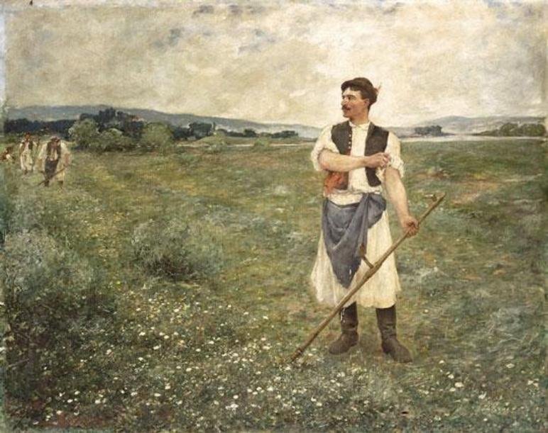 Mann med Scythe av Otto Baditz
