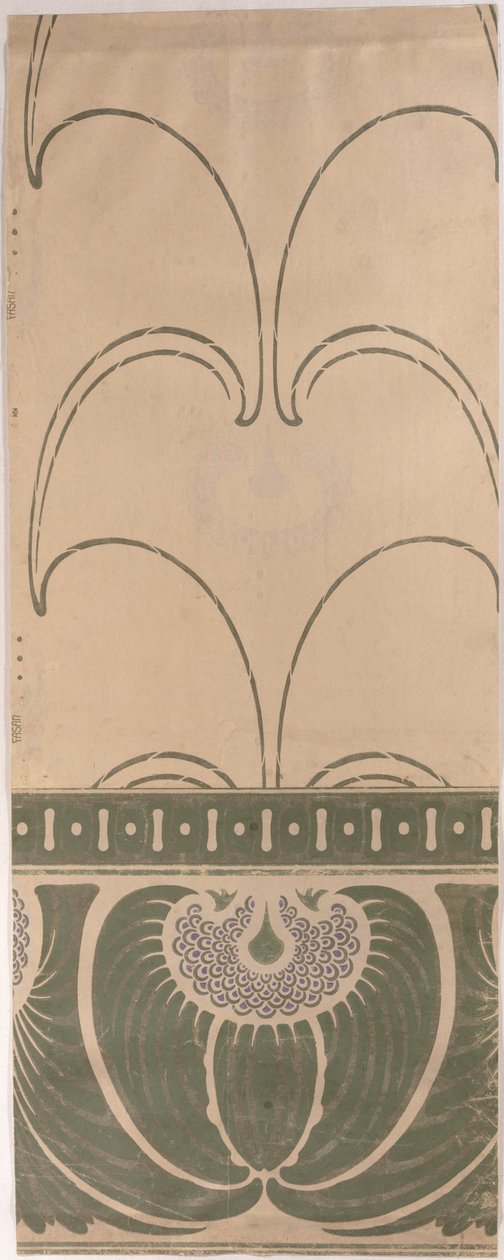 Tapet vaser design, ca. 1900, produsert av Tapetenfabrik Engelhard, Mannheim, av Otto Eckmann