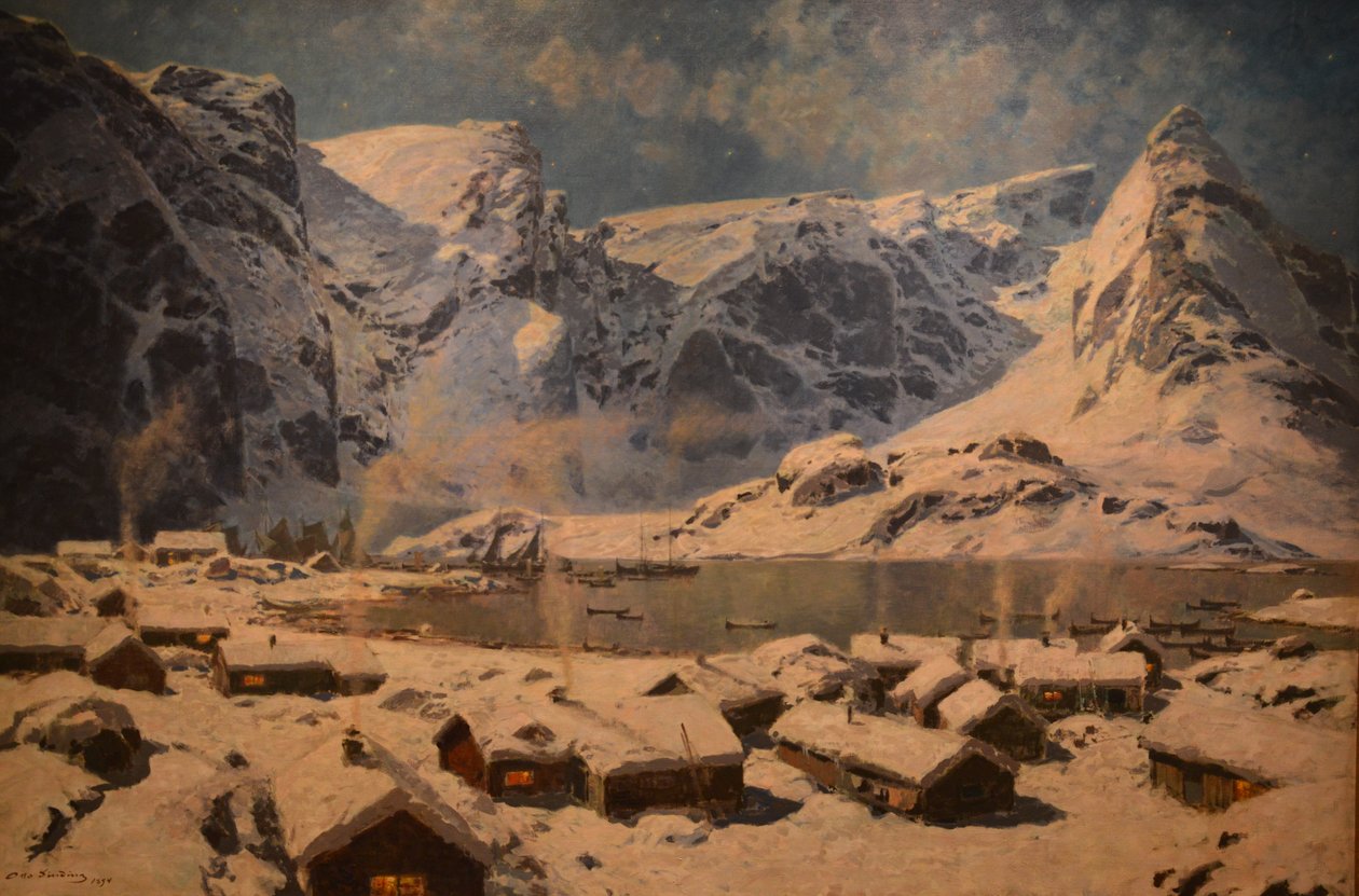 Vinter, Reine i Lofoten av Otto Sinding