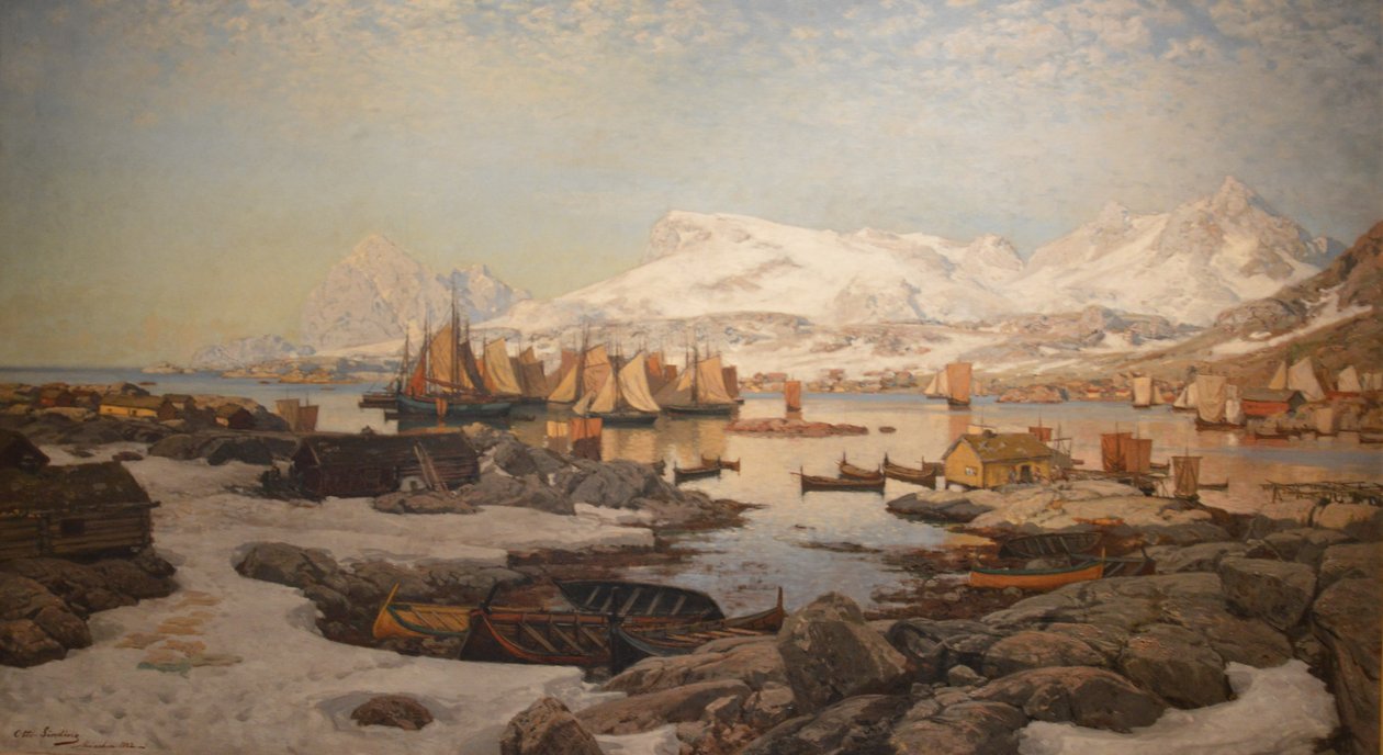 Vårdag i Lofoten av Otto Sinding