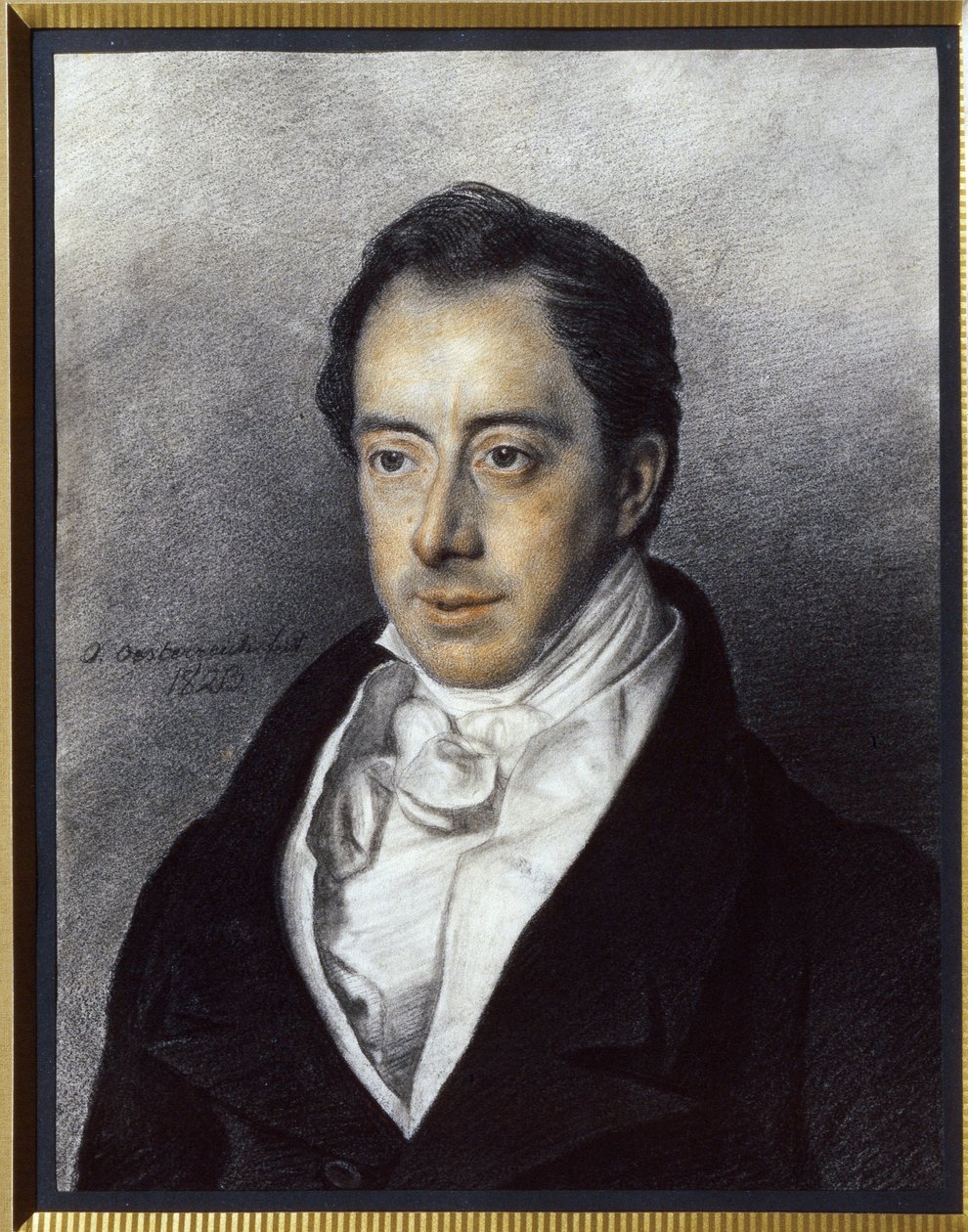 Portrett av Nicolas Ivanovich Tourgueniev (1789-1871). (Portrett av N.I. Turgenev). Oeuvre de Otto (Yermolay) Oesterreich (1790-1871), pastell på papp av Otto  Oesterreich