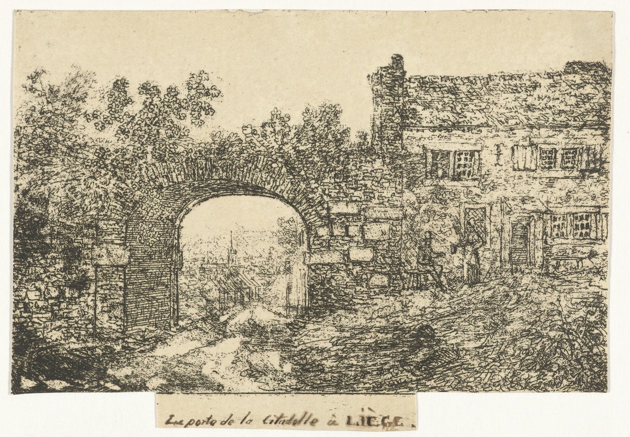 Citadelpoort til Luik Porten til citadellet i Liège (tittel på objekt) av Otto Baron Howen