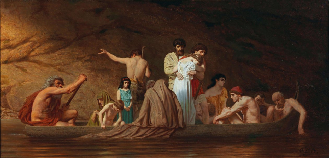 The Barque of Charon, andre halvdel av 1800-tallet.. av Otto Brausewetter