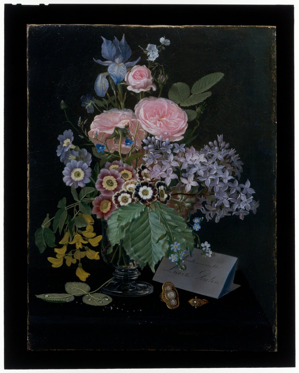 Et stilleben av blomster i en glassvase av Otto Didrik Ottesen