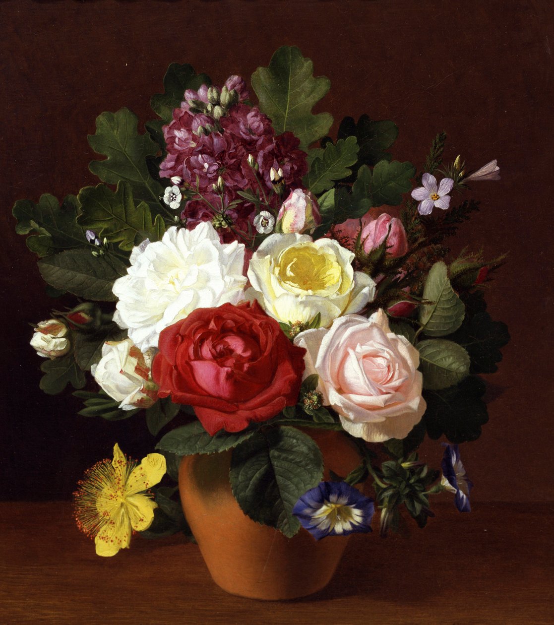 Stilleben av sommerblomster. Maleri av Otto Didrik Ottesen (1816-1892). Privat samling. av Otto Didrik Ottesen