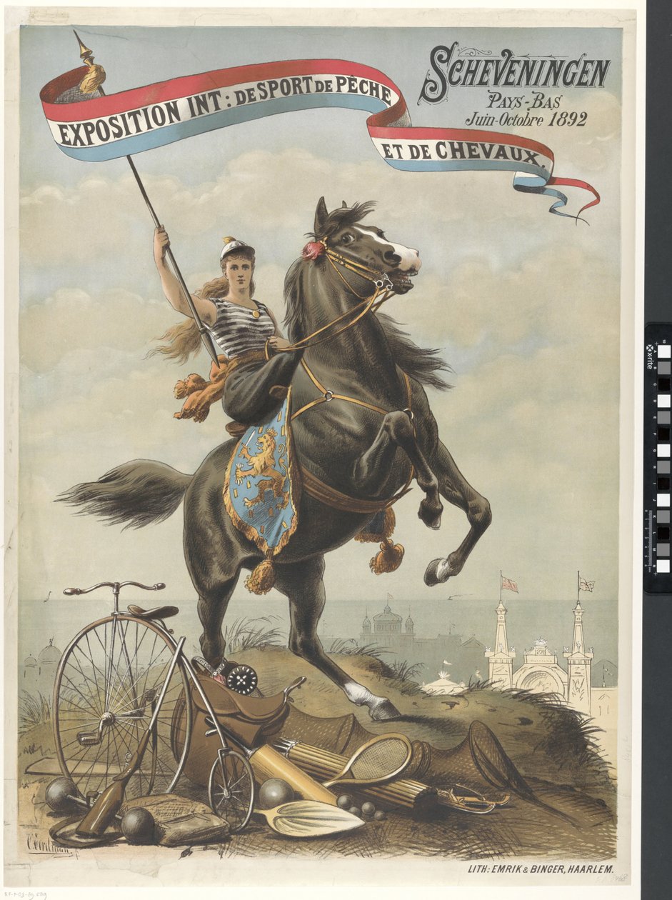 Intern utstilling: Sport, fiske og hester / Scheveningen Nederland juni-oktober 1892 (tittel på objekt) av Otto Eerelman