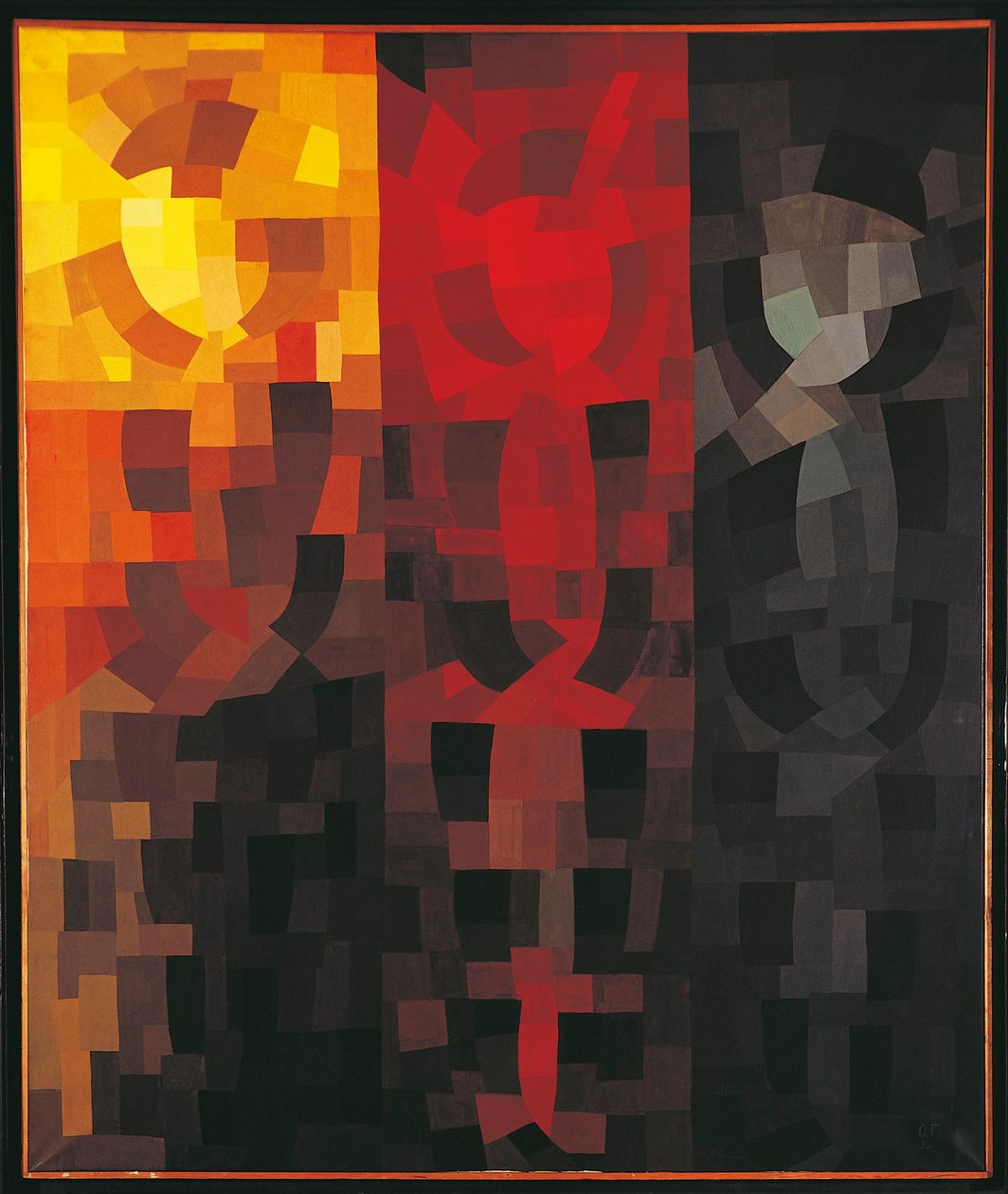 Frankrike, Paris, komposisjon desember 1935, tegneserie for en triptyk av Otto Freundlich