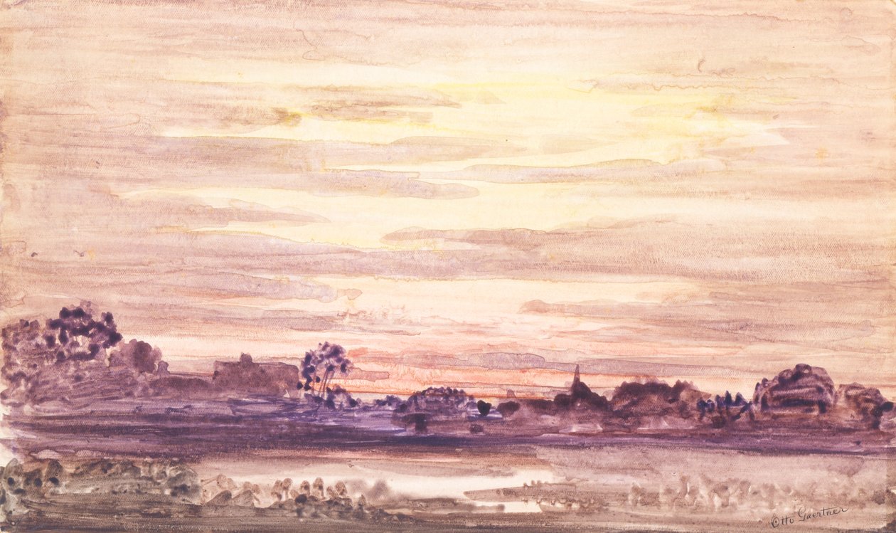 Solnedgang etter storm, ca. 1900. av Otto Gaertner