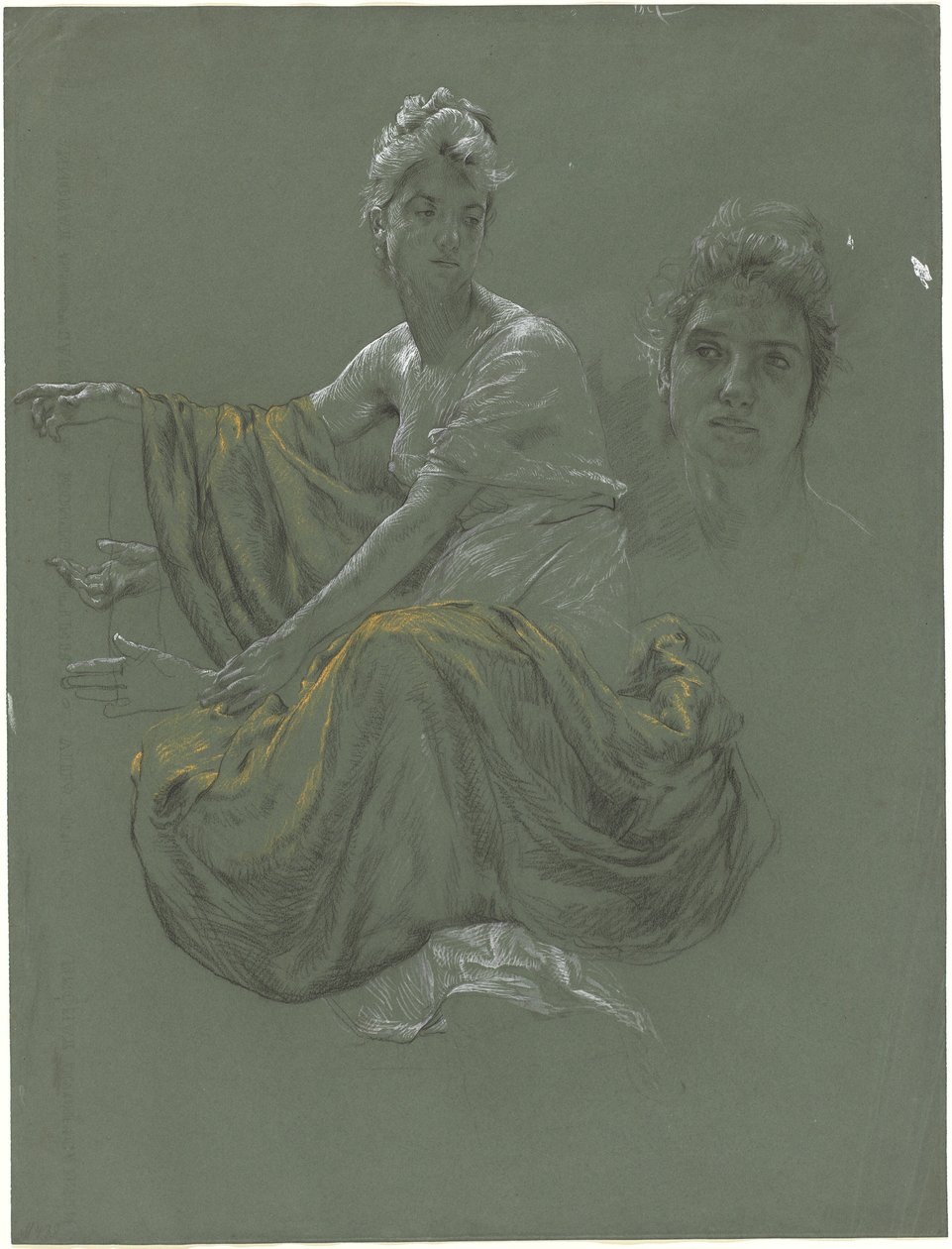 Elegant ung kvinne i klassisk draperi av Otto Greiner