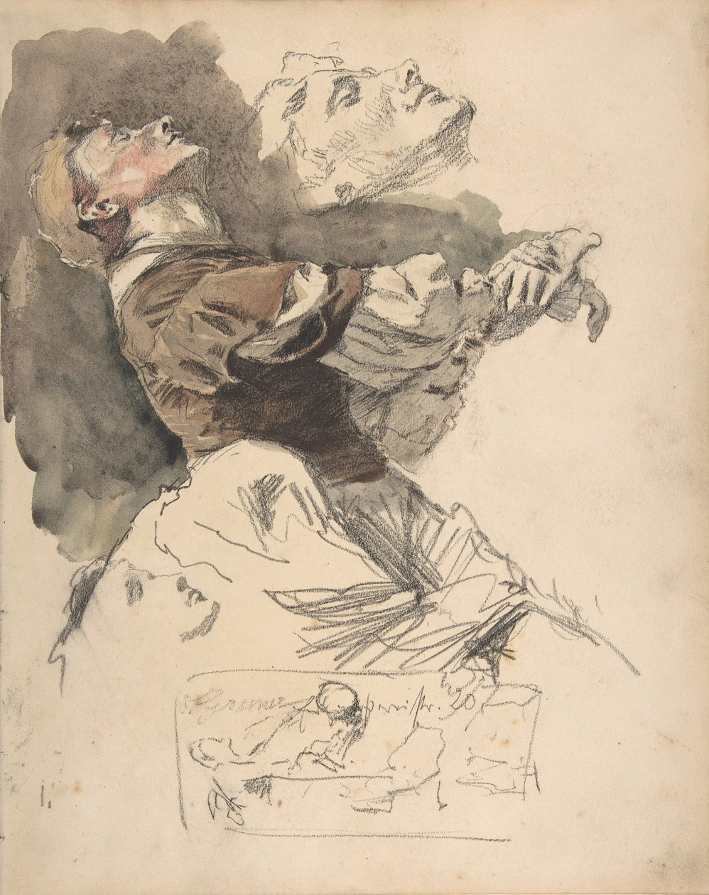 Studie av en kvinnelig danser, slutten av 1800-begynnelsen av det 20. århundre. av Otto Greiner