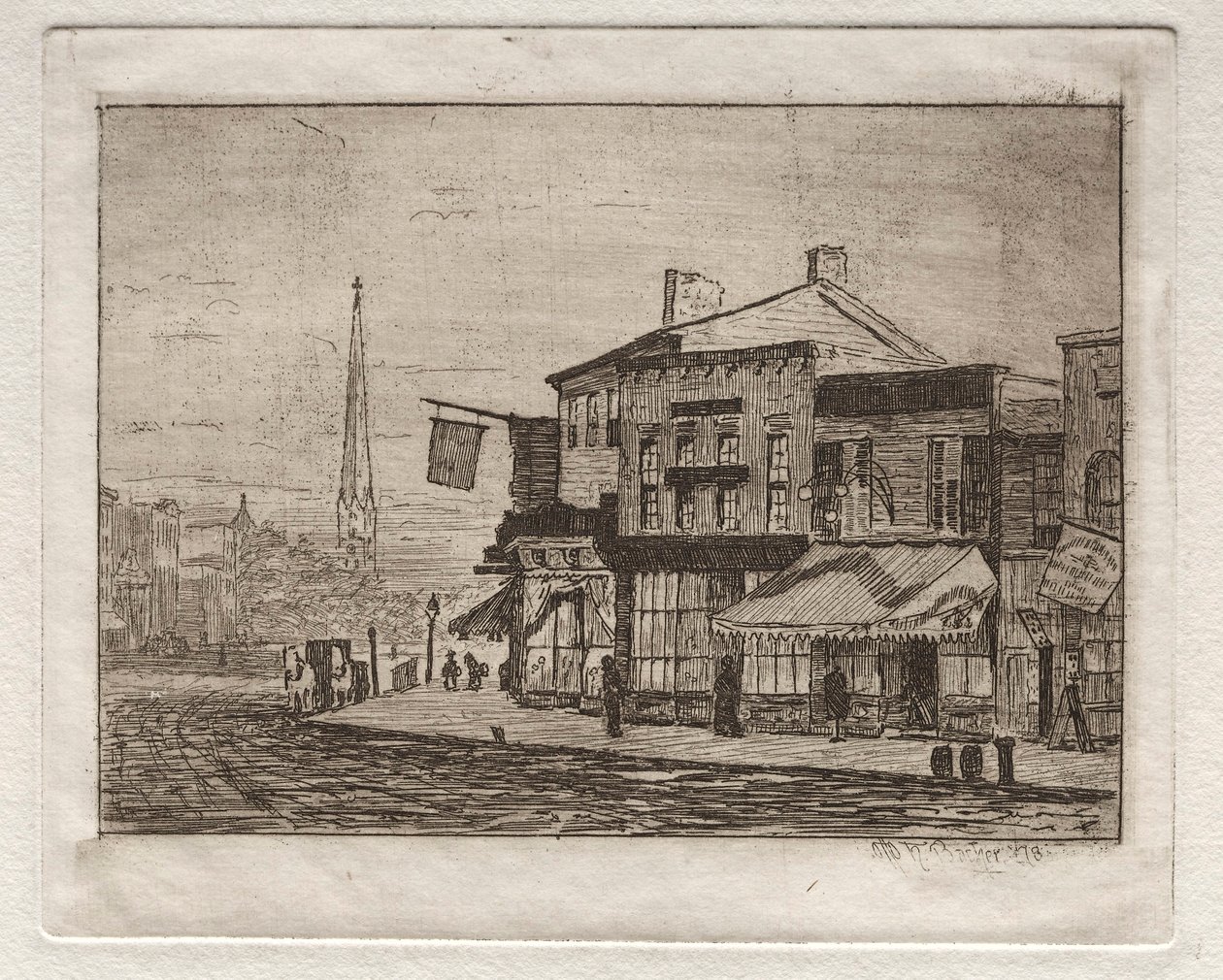 Cleveland, Woodland Avenue og Eagle Street, 1878. av Otto H. Bacher
