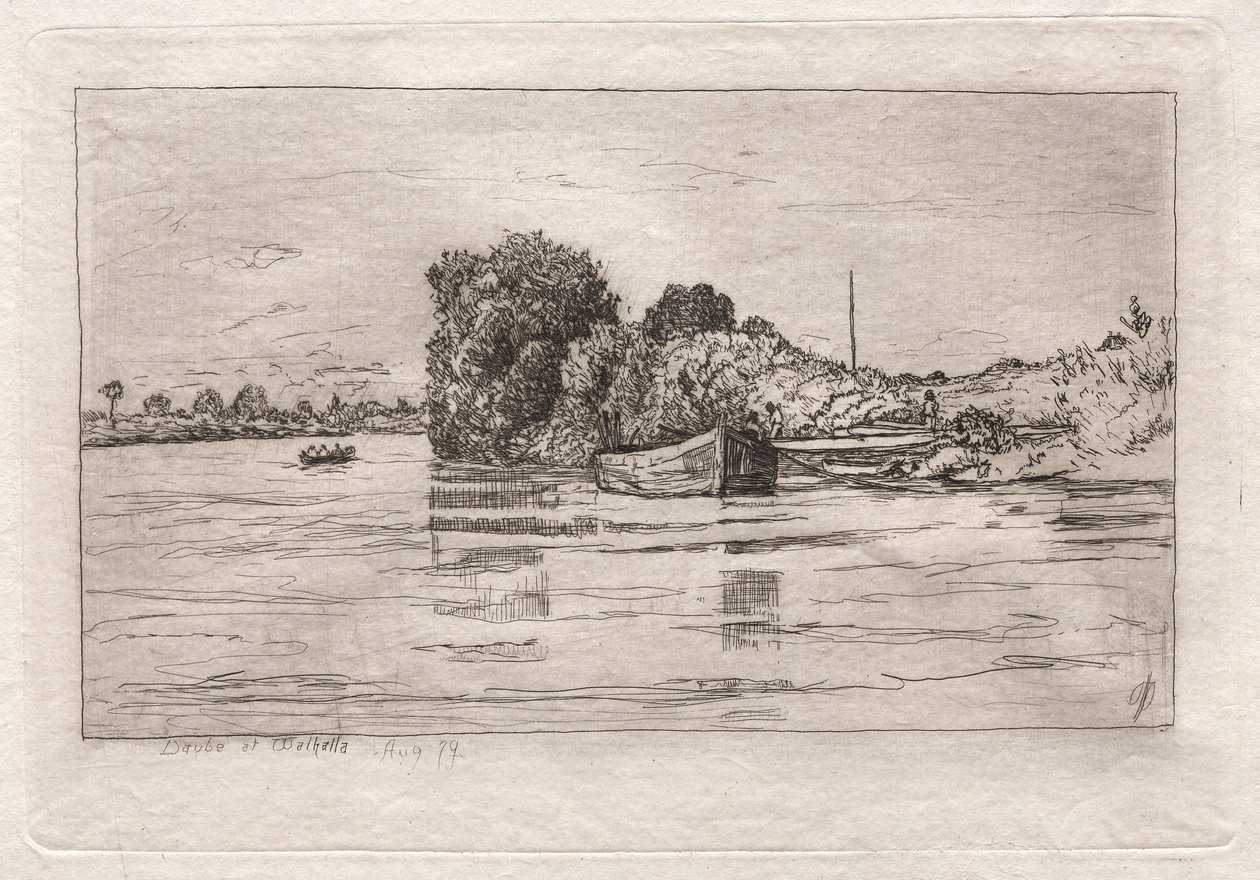 Donau ved Valhalla, 1879. av Otto H. Bacher